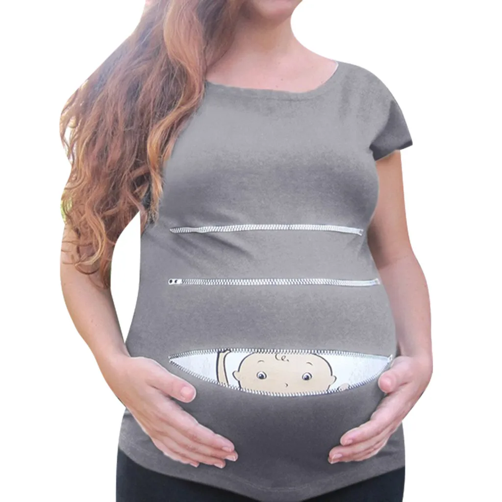 2019 New Summer Fashion Women's Maternity Cartoon Baby in Pocket Print T-Shirt Solid Color Casual Pregnancy Short Sleeve Tops
2019 New Summer Fashion Women's Maternity Cartoon Baby in Pocket Print T-Shirt Solid Color Casual Pregnancy Short Sleeve Tops