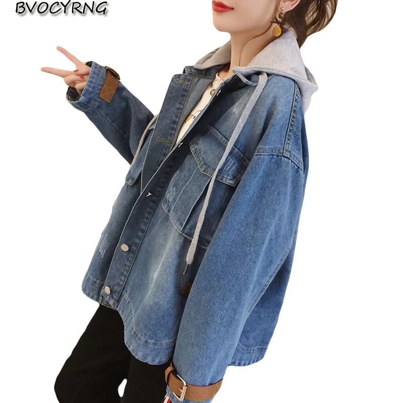 High-end Denim Jacket Female Spring and Autumn Coat Korean Loose Students Hooded Outerwear 2018 New Women Clothing Cowboy A0629
High-end Denim Jacket Female Spring and Autumn Coat Korean Loose Students Hooded Outerwear 2018 New Women Clothing Cowboy A0629