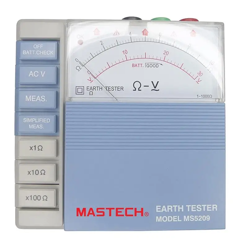 MASTECH MS5209 аналоговый измеритель сопротивления заземления, Мегаомметр, аналоговый 1-1K маломощный указатель, тест сопротивления заземления
MASTECH MS5209 аналоговый измеритель сопротивления заземления, Мегаомметр, аналоговый 1-1K маломощный указатель, тест сопротивления заземления