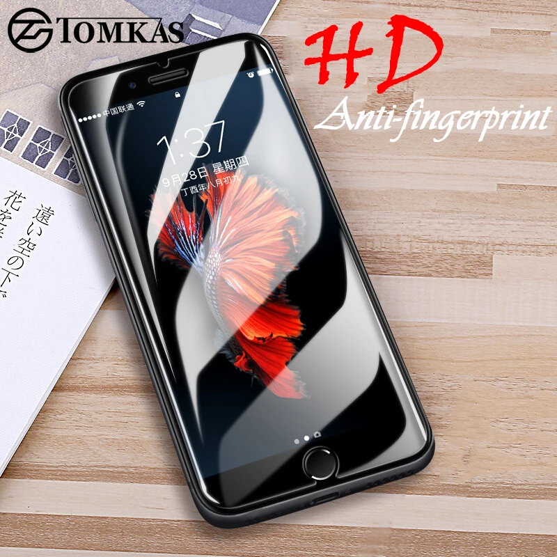 Фото Tomkas Защитные пленки для экрана закаленное стекло iPhone X 5 6 7 8 Защитное на стекле 6s