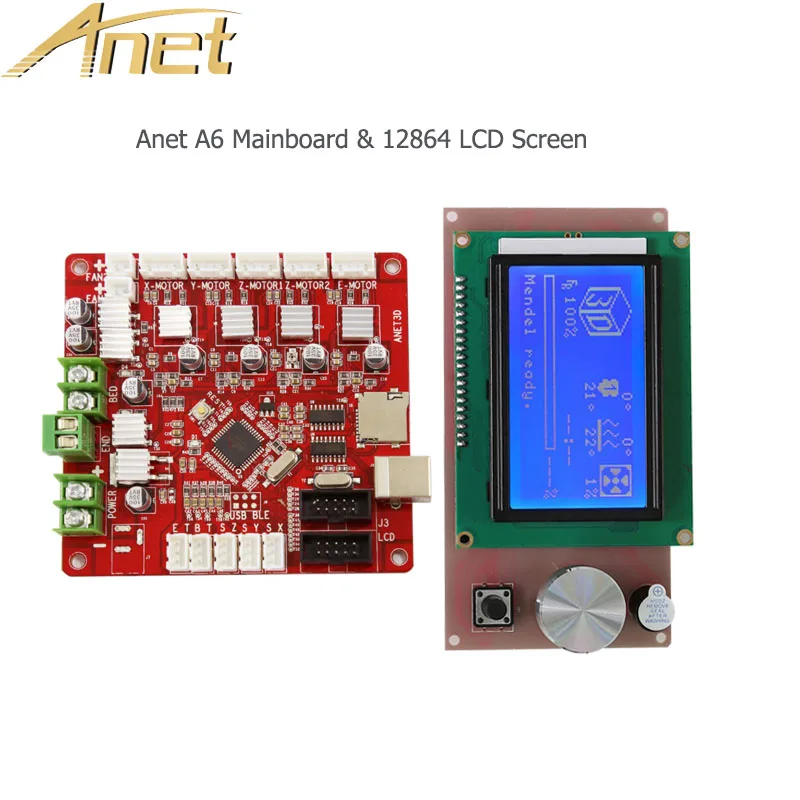Детали для 3D-принтера Anet 12864, ЖК-экран, умный дисплей и плата управления для 3D-принтера, материнская плата для 3D-принтера Anet A6
Детали для 3D-принтера Anet 12864, ЖК-экран, умный дисплей и плата управления для 3D-принтера, материнская плата для 3D-принтера Anet A6