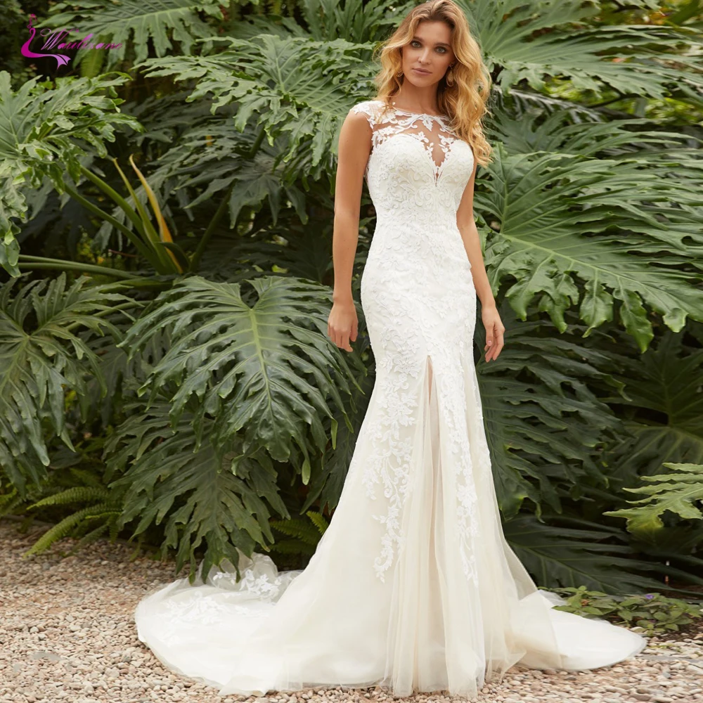 Waulizane Sexy Back Mermaid Wedding Dresses Button Closure With Cap Sleeve Tulle Court Train Bridal Dress
Waulizane Sexy Back Mermaid Wedding Dresses Button Closure With Cap Sleeve Tulle Court Train Bridal Dress