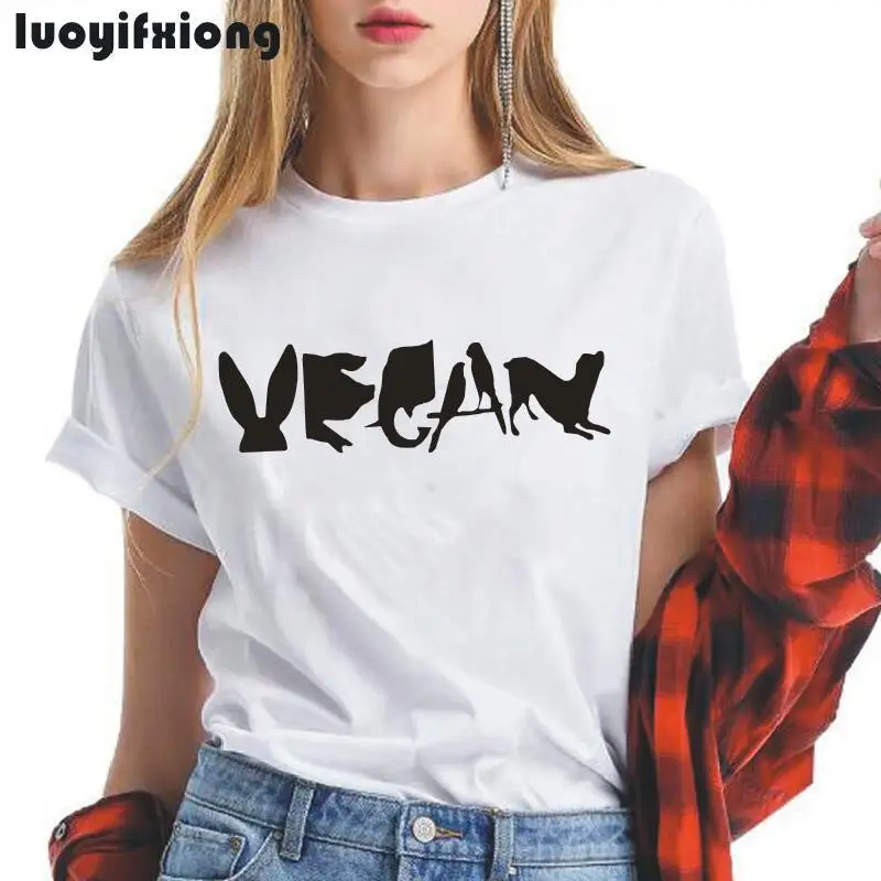 Luoyifxiong Vegan Spelled with Animals Print Women Tshirt Short Sleeve Casual Funny Tee Shirt Femme Harajuku T Shirt Women Tops
Luoyifxiong Vegan Spelled with Animals Print Women Tshirt Short Sleeve Casual Funny Tee Shirt Femme Harajuku T Shirt Women Tops
