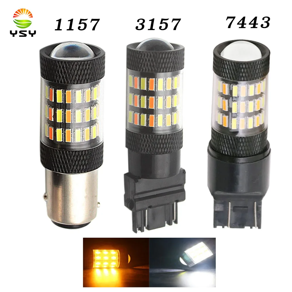 YSY 1157 BAY15D 3157 7443 4014 60 SMD Amber/White 60LED Bulbs 12V 600Lm Brak Turn Signal Light Switchback Dual Color Car Styling
YSY 1157 BAY15D 3157 7443 4014 60 SMD Amber/White 60LED Bulbs 12V 600Lm Brak Turn Signal Light Switchback Dual Color Car Styling