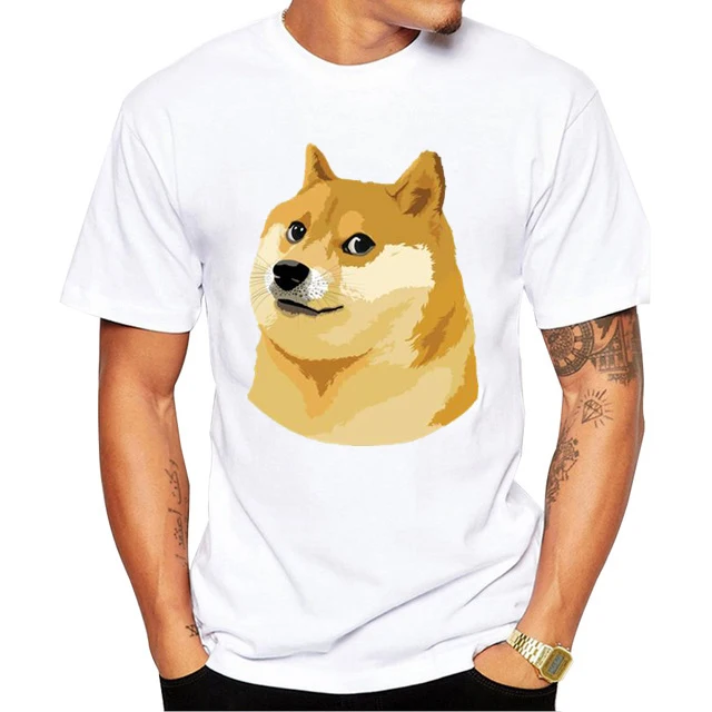 Мужская и женская футболка с принтом Doge Deus God dogshibaba Inu белая коротким рукавом