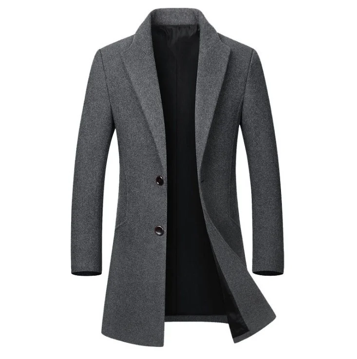 2019 Autumn Winter Warm Men's Wool Blend Trench Coat Slim Fit Pea Coat Business Casual Long Woolen Coat Jacket-F
2019 Autumn Winter Warm Men's Wool Blend Trench Coat Slim Fit Pea Coat Business Casual Long Woolen Coat Jacket-F