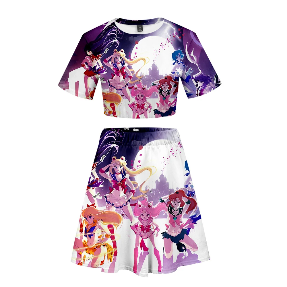 Sailor Moon 3D Printed Women 2 Piece Set Fashion Summer Short Sleeve Crop Top+Skirt 2019 Hot Sale Casual Streetwear Clothes
Sailor Moon 3D Printed Women 2 Piece Set Fashion Summer Short Sleeve Crop Top+Skirt 2019 Hot Sale Casual Streetwear Clothes
