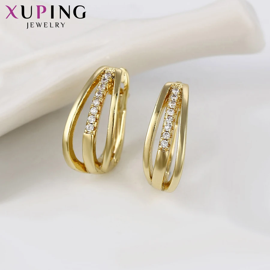 Женские серьги Xuping модные элегантные золотого цвета с покрытием лидер продаж