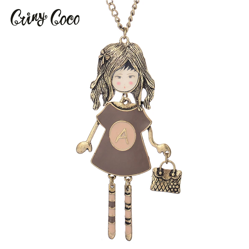 Cring Coco Кукольное ожерелье длинная цепочка сплав для девочек одежда платье
