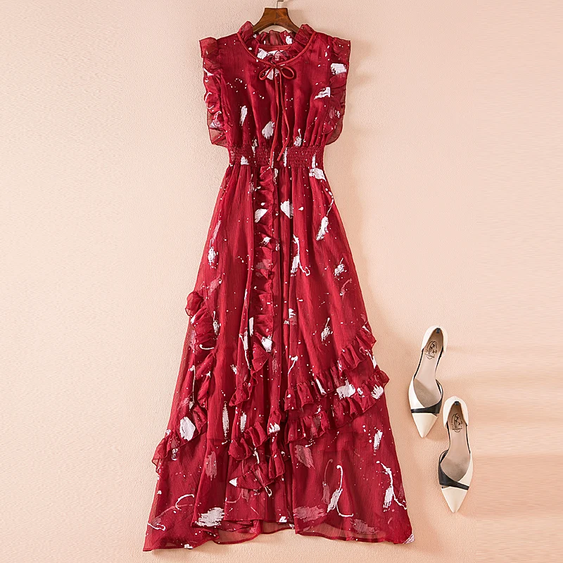 Long Dress High Quality Summer New Women'S Fashion Party Boho Beach Sexy Casual Vintage Elegant Chic Print Chiffon Dresses
Long Dress High Quality Summer New Women'S Fashion Party Boho Beach Sexy Casual Vintage Elegant Chic Print Chiffon Dresses