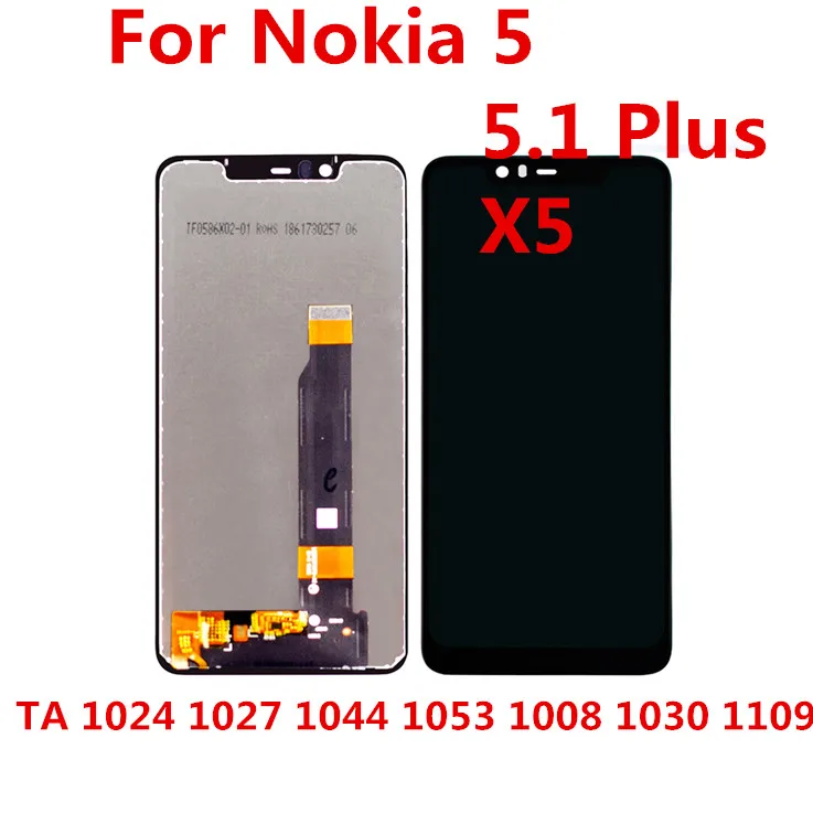 For Nokia 5.1 LCD Display Touch Screen Digitizer TA 1024 1027 1044 1053 1008 1030 1109 For Nokia 5 5.1 Plus LCD X5 Screen
For Nokia 5.1 LCD Display Touch Screen Digitizer TA 1024 1027 1044 1053 1008 1030 1109 For Nokia 5 5.1 Plus LCD X5 Screen