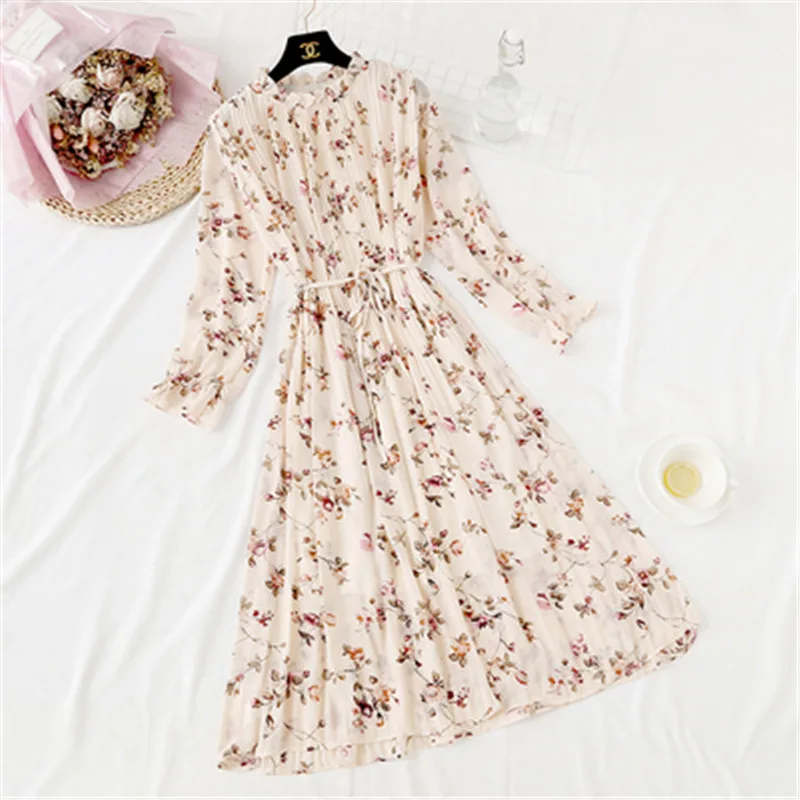 Long-sleeved floral dress female spring and autumn 2019 new chiffon dress retro small fresh women's over-the-knee dress W85
Long-sleeved floral dress female spring and autumn 2019 new chiffon dress retro small fresh women's over-the-knee dress W85
