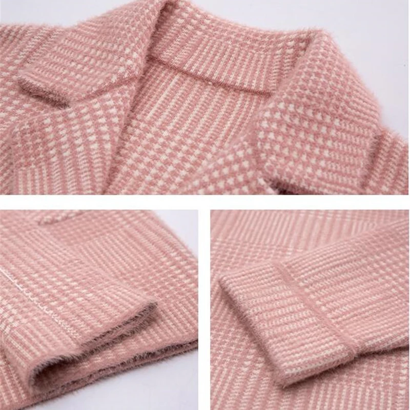 Double-faced Woolen Coat Women 2019 Autumn Winter Faux Mink Cashmere Coats Plaid Jacket Female Loose Blends Woolen Coats A2412
Double-faced Woolen Coat Women 2019 Autumn Winter Faux Mink Cashmere Coats Plaid Jacket Female Loose Blends Woolen Coats A2412
