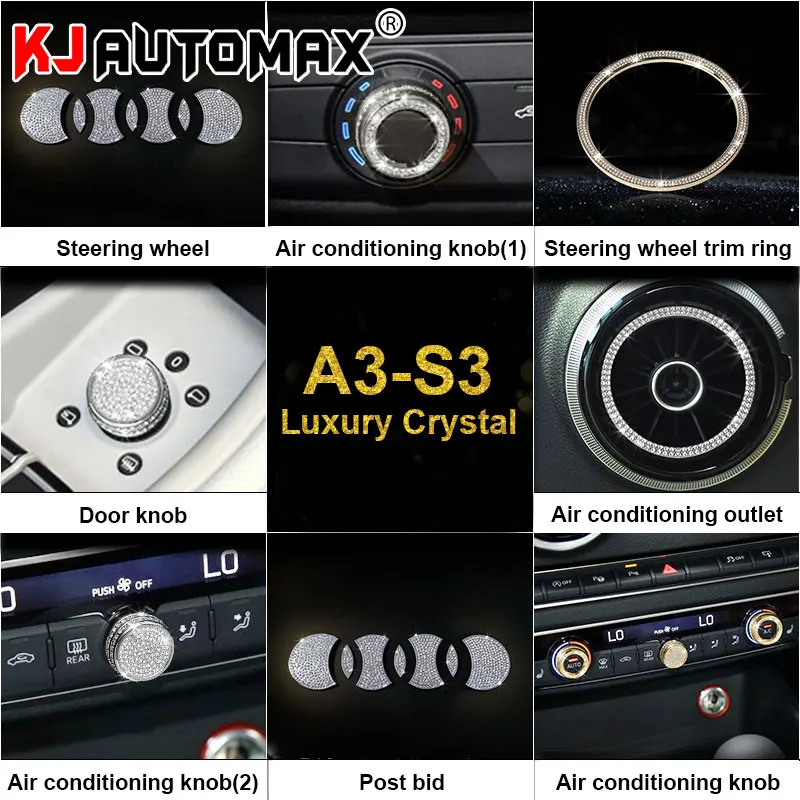 KJAUTOMAX для A3 S3 Хрустальное украшение с логотипом украшение рулевого колеса Автомобильный Стайлинг
KJAUTOMAX для A3 S3 Хрустальное украшение с логотипом украшение рулевого колеса Автомобильный Стайлинг