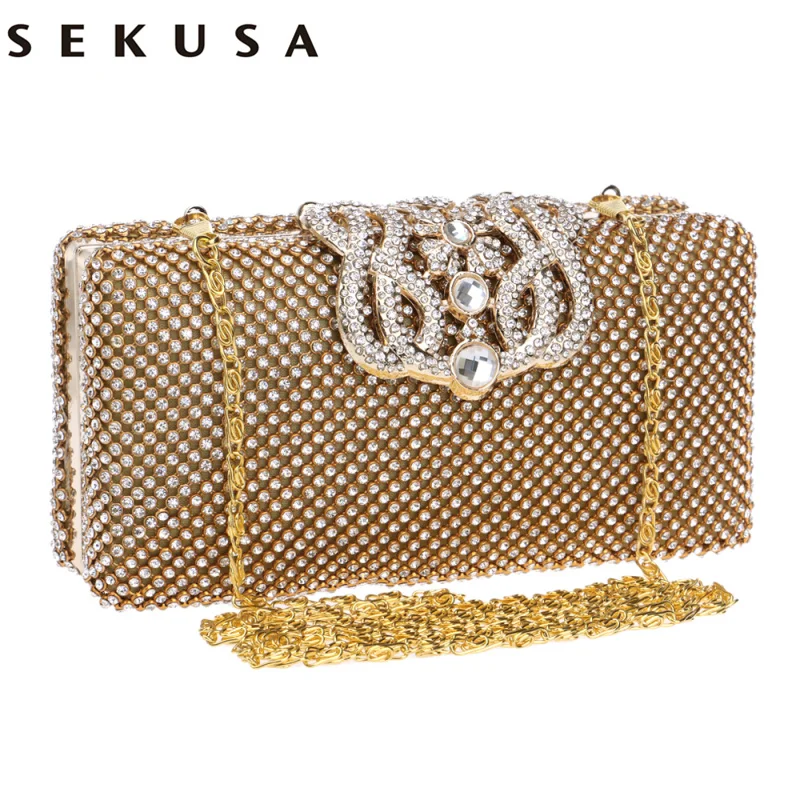 SEKUSA crown diamonds women evening bags rhinestones small day clutches purse handbags with silver/gold/black evening bag
SEKUSA crown diamonds women evening bags rhinestones small day clutches purse handbags with silver/gold/black evening bag