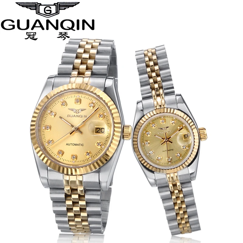 Роскошные парные часы пара Брендовые Часы GUANQIN 2020 мужские и женские механические