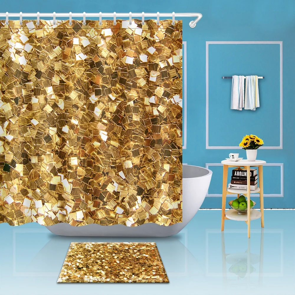 Golden Pattern Shower Curtain Environmental Protection Polyester High Quality Washable Bathroom Decoration Shower Curtain 
Golden Pattern Shower Curtain Environmental Protection Polyester High Quality Washable Bathroom Decoration Shower Curtain