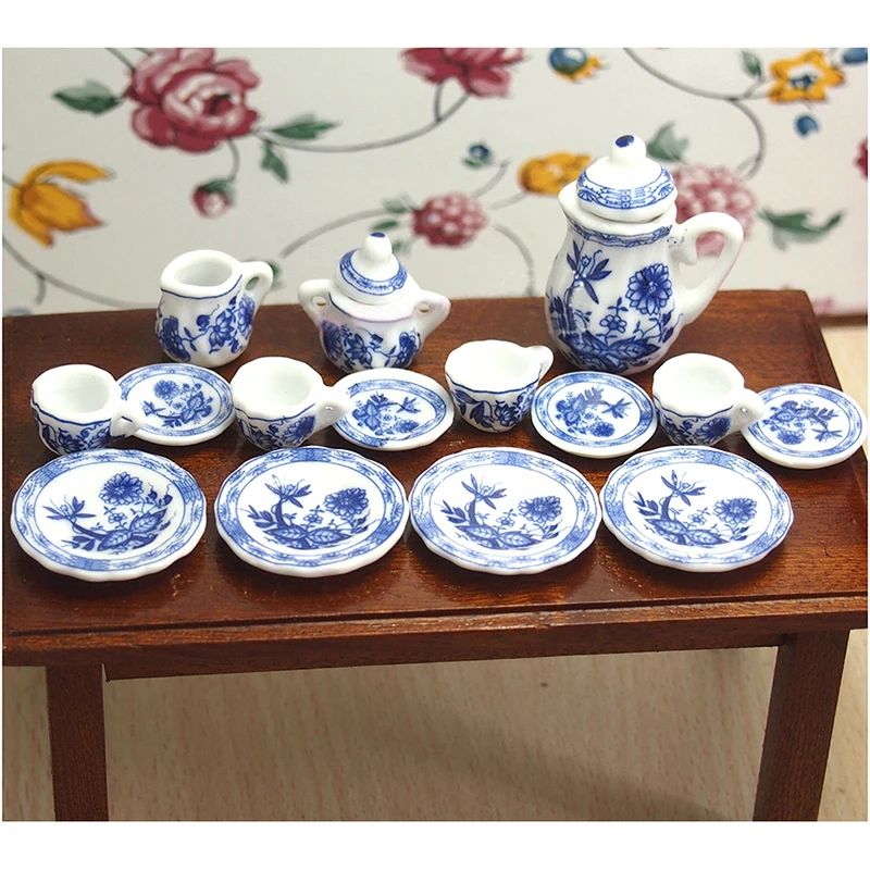 ABWE Best Sale Dollhouse Miniature 1: 12 Toy 17 Pcs Blue Flower Porcelaine Tea Set
ABWE Best Sale Dollhouse Miniature 1: 12 Toy 17 Pcs Blue Flower Porcelaine Tea Set