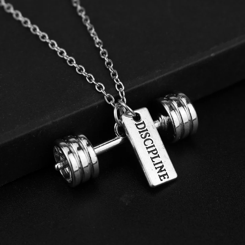 Man Boys Jewelry Necklace Creative Dumbbell Gym Fitness Barbell Pendant Necklaces | Украшения и аксессуары