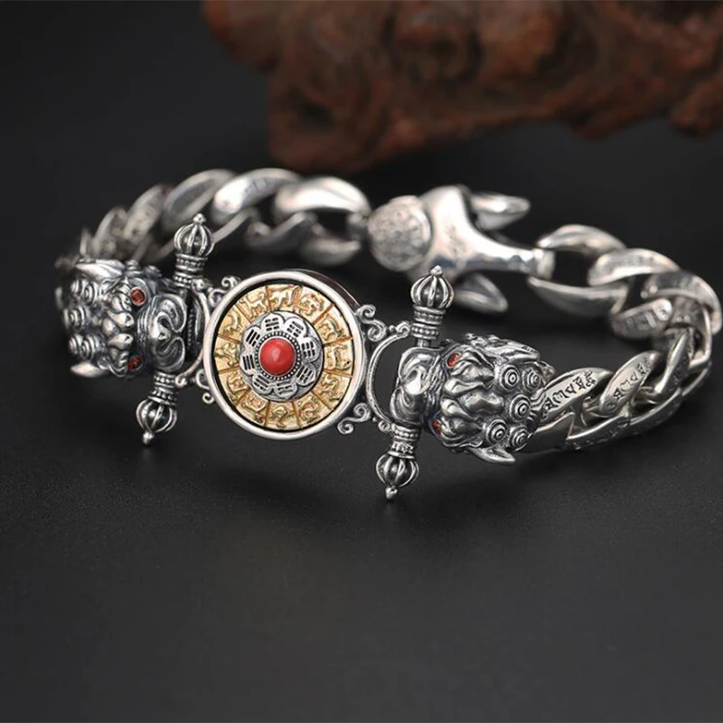 2019 New Turquoise Buddha Vajra Mantra Zodiac Dragon Rotatable Bracelet Bangle 100% 925 Sterling Silver Jewelry Men Bracelet B25
2019 New Turquoise Buddha Vajra Mantra Zodiac Dragon Rotatable Bracelet Bangle 100% 925 Sterling Silver Jewelry Men Bracelet B25