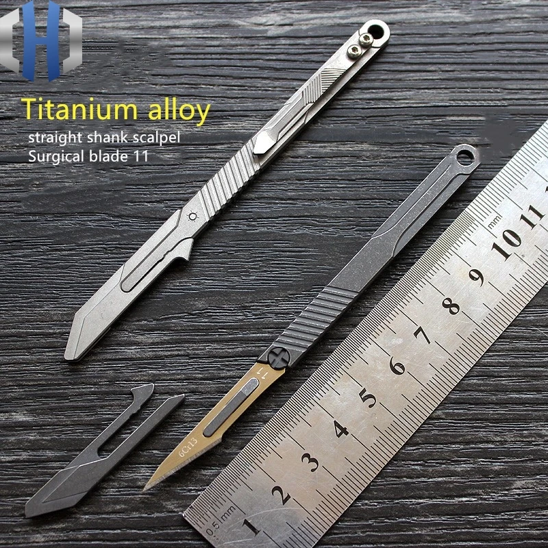 Original Titanium Alloy Straight Shank Scalpel EDC Mini Utility Knife Out Of The Box Outdoor Small Straight Knife
Original Titanium Alloy Straight Shank Scalpel EDC Mini Utility Knife Out Of The Box Outdoor Small Straight Knife
