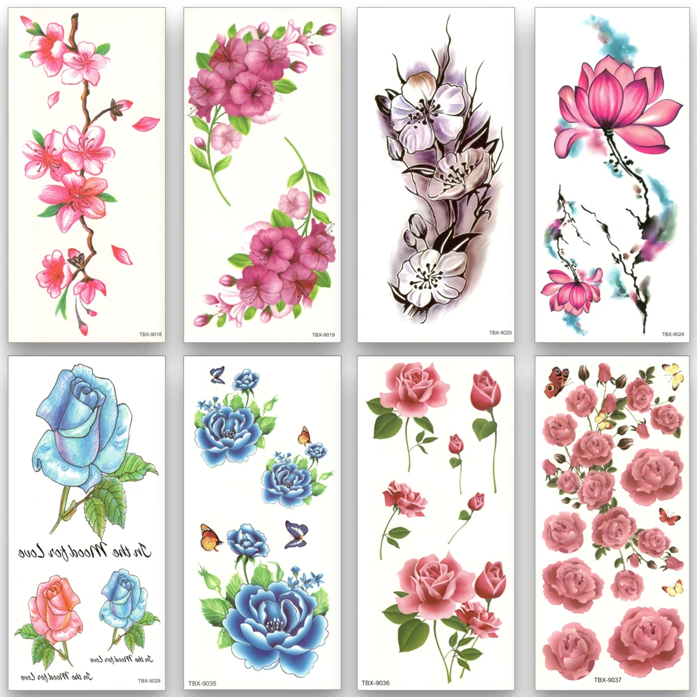 8 sheets Waterproof Temporary Tattoos Water Transfer Colorful Flower Stickers Beauty Health Body Arm Art women girl sexy Makeup
8 sheets Waterproof Temporary Tattoos Water Transfer Colorful Flower Stickers Beauty Health Body Arm Art women girl sexy Makeup