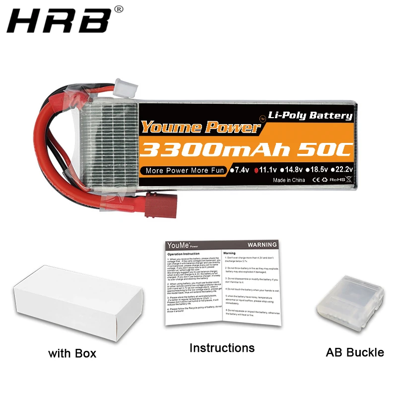 1/2 Units YOUME RC Lipo Battery 3S 11.1V 3300mah 50C with Deans Connector for Traxxas 1:10 1:12 RC Cars Truck Boat Truck Buggy
1/2 Units YOUME RC Lipo Battery 3S 11.1V 3300mah 50C with Deans Connector for Traxxas 1:10 1:12 RC Cars Truck Boat Truck Buggy