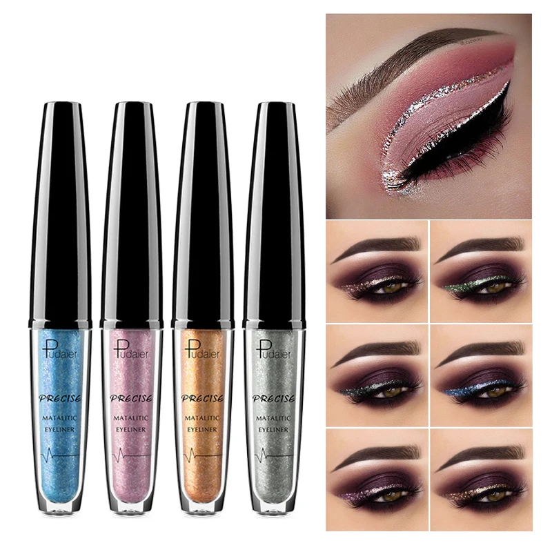 16 color/lot Pudaier Metallic Eyeliner Makeup Liquid Eyeliner Pencil Waterproof White Black Eye Liner Pen Brand Glitter Eyeliner
16 color/lot Pudaier Metallic Eyeliner Makeup Liquid Eyeliner Pencil Waterproof White Black Eye Liner Pen Brand Glitter Eyeliner