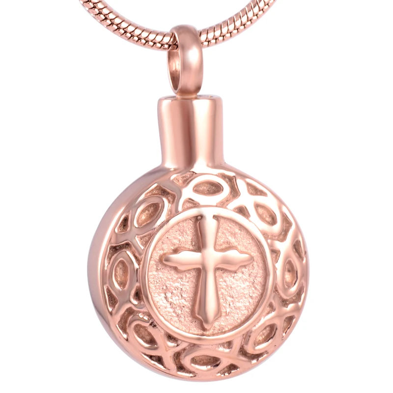 IJD9177 Stainless Steel Circle Shaped Cross Cremation Jewelry Necklace for Ashes Urn Memorial Souvenir Pendant for Gift
IJD9177 Stainless Steel Circle Shaped Cross Cremation Jewelry Necklace for Ashes Urn Memorial Souvenir Pendant for Gift