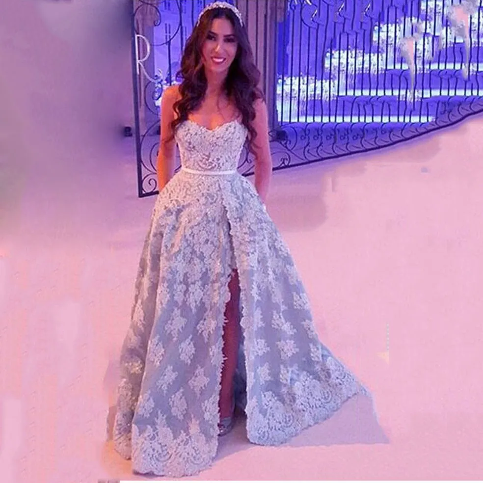 fashion Light Blue Off the Shoulder Sweetheart Beaded Thigh Slit Lace Prom Dresses evening gown Vestidos De Festa
fashion Light Blue Off the Shoulder Sweetheart Beaded Thigh Slit Lace Prom Dresses evening gown Vestidos De Festa