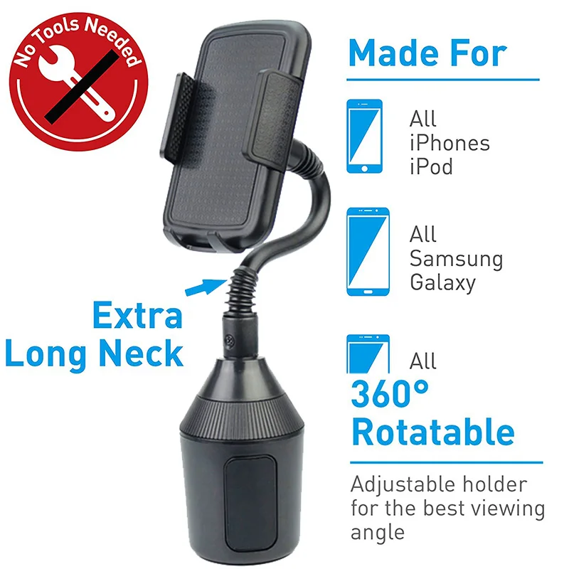 Long Arm Car Phone Holder Cell Phone Car Cup Holder 360 Rotation Universal Car Mount Gooseneck Holder for iPhone X 6 7 8
Long Arm Car Phone Holder Cell Phone Car Cup Holder 360 Rotation Universal Car Mount Gooseneck Holder for iPhone X 6 7 8