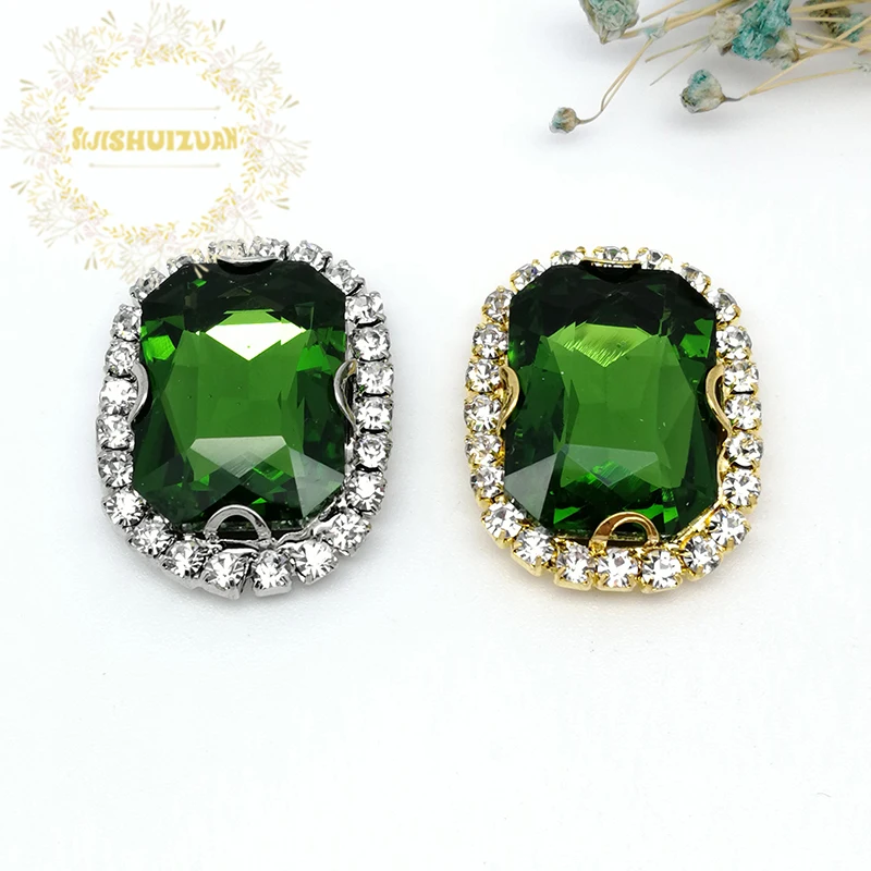 Emerald Rectangle Glass Crystal sew on rhinestone with Crystal buckle Diy wedding dress Mobile Accessories Free shipping
Emerald Rectangle Glass Crystal sew on rhinestone with Crystal buckle Diy wedding dress Mobile Accessories Free shipping
