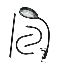 Desktop Magnifier 10X Magnifying Glass For Reading,Repairing And Inspection Soft Rod Dimmable LED Light Magnifier