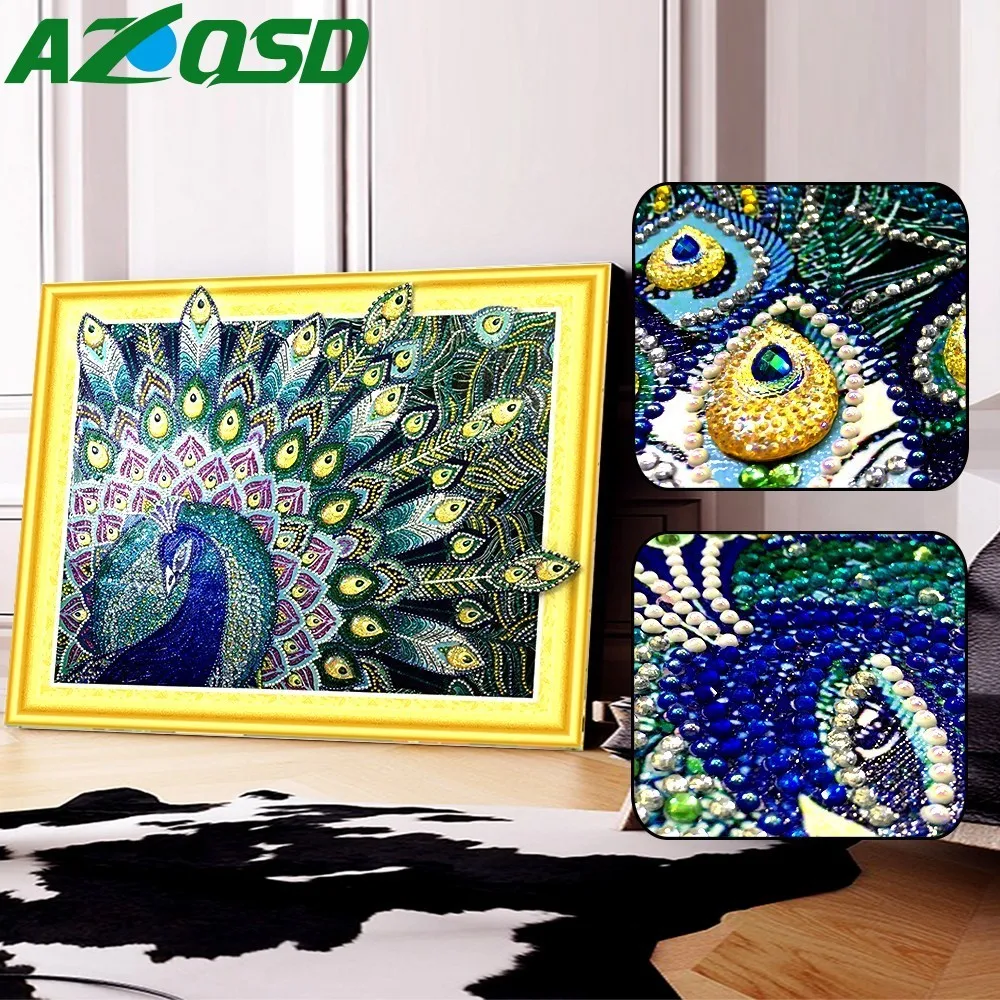 AZQSD Diamond Painting Peacock Special Shaped Partial Round Drill Wall Art 5D DIY Diamond Mosaic Animal Home Decor Gift
AZQSD Diamond Painting Peacock Special Shaped Partial Round Drill Wall Art 5D DIY Diamond Mosaic Animal Home Decor Gift