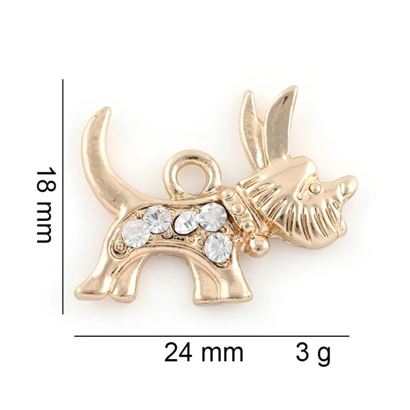 20Pcs Cute Rhinestone Dog Shape Women Necklace Pendant Gold Color Charms For Handmade Jewelry
20Pcs Cute Rhinestone Dog Shape Women Necklace Pendant Gold Color Charms For Handmade Jewelry