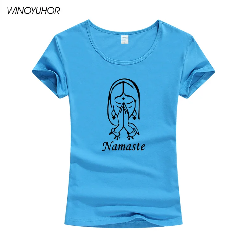 Namaste Print Short Sleeve Tops New Summer Casual T Shirt Women Harajuku Crew Neck Tee Femme Poleras De Mujer
Namaste Print Short Sleeve Tops New Summer Casual T Shirt Women Harajuku Crew Neck Tee Femme Poleras De Mujer