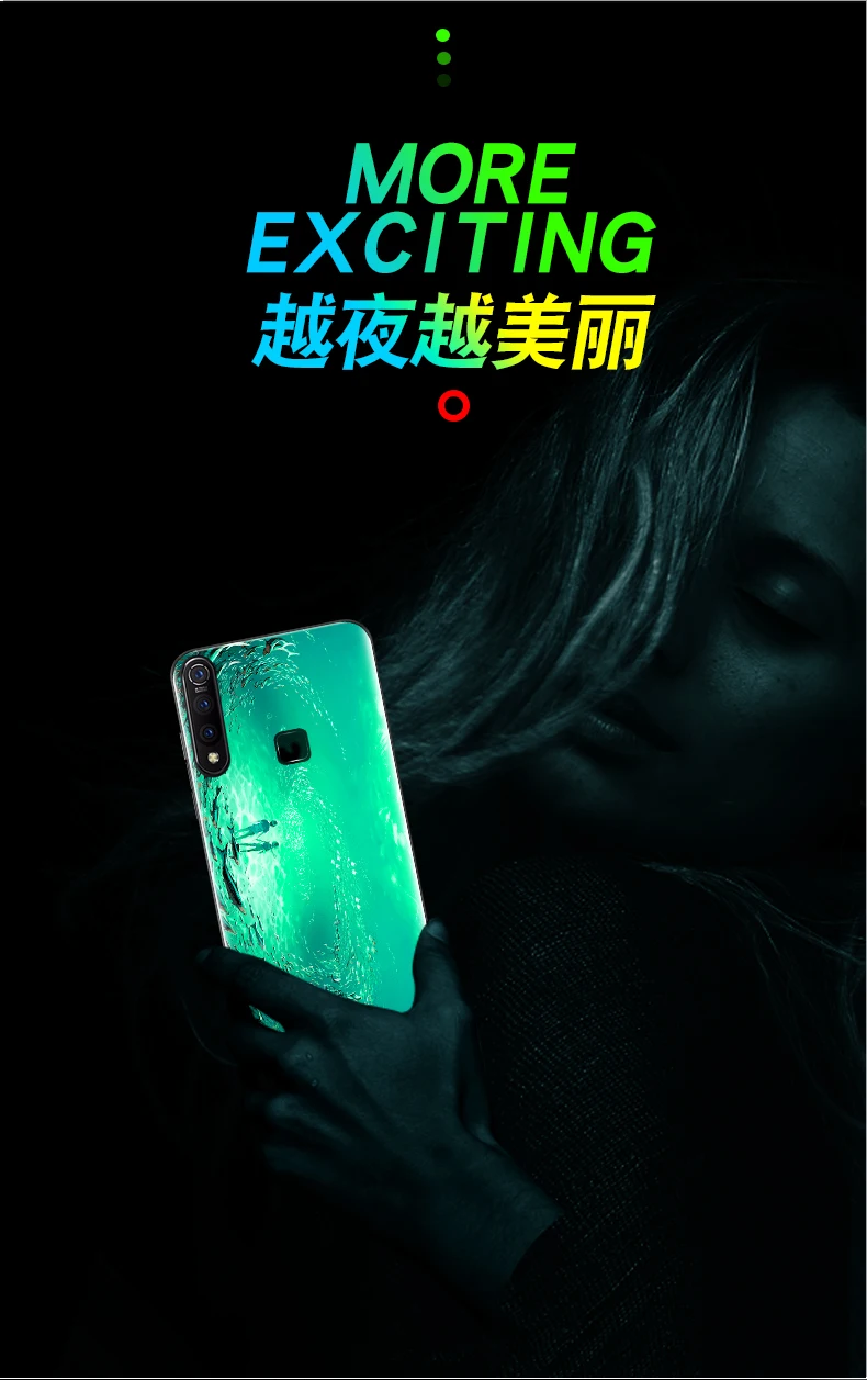 ДЛЯ VIVO Z5X чехол Роскошный светящийся жесткий защитный с закаленным стеклом ЧЕХОЛ