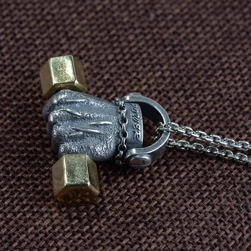 FNJ 925 Silver Dumbbell Pendant Punk Hang Original Pure S925 Thai Silver Pendants for Women Men Jewelry Making
FNJ 925 Silver Dumbbell Pendant Punk Hang Original Pure S925 Thai Silver Pendants for Women Men Jewelry Making
