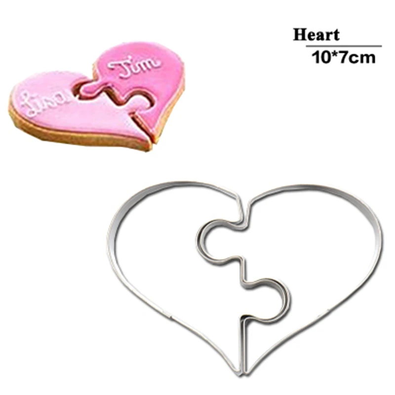 Hot 2 pcs/set Heart Cookie Molds Left Right Heart Shaped Cookie Cutter Funny Love Puzzles Romantic Cookies Mold Biscuits Stamp
Hot 2 pcs/set Heart Cookie Molds Left Right Heart Shaped Cookie Cutter Funny Love Puzzles Romantic Cookies Mold Biscuits Stamp