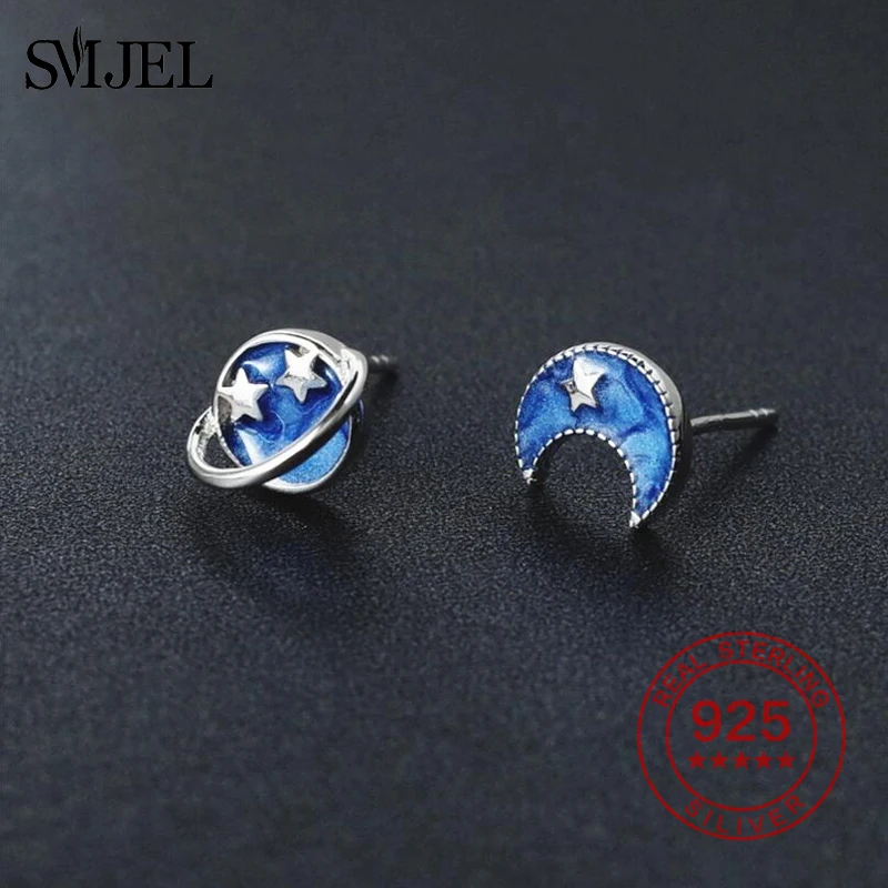 SMJEL Real 925 Sterling Silver Earrings for Women Star Moon Stud Earring Ear Piercing Small Earings Fashion Jewelry 2018
SMJEL Real 925 Sterling Silver Earrings for Women Star Moon Stud Earring Ear Piercing Small Earings Fashion Jewelry 2018
