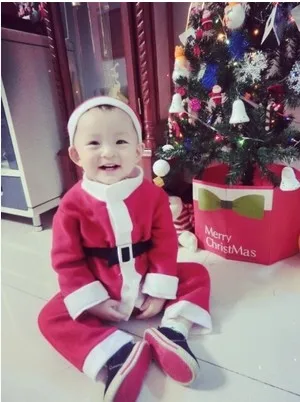 Promotion! Christmas Santa Clothes Kids Baby Boys Long Sleeve Cotton Pajamas Childrens Sets | Мать и ребенок