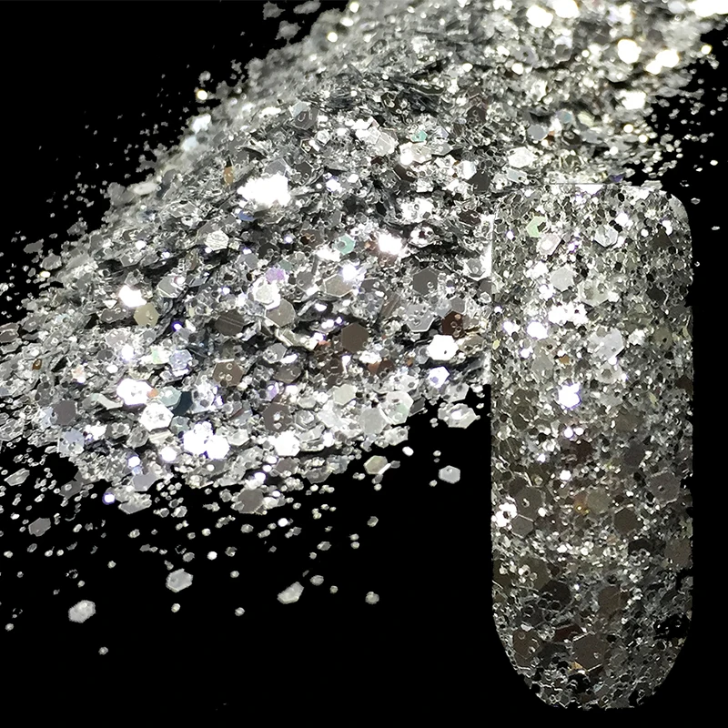 Christmas Craft Art Decoration Products Sliver Mix Size with Shining Nail Glitter Hexagon Sequins Powder Shape for Glitter 710
Christmas Craft Art Decoration Products Sliver Mix Size with Shining Nail Glitter Hexagon Sequins Powder Shape for Glitter 710