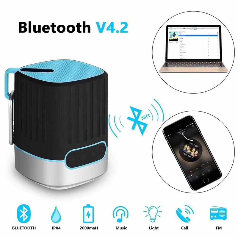 2000MA портативный bluetooth динамик водонепроницаемый для спальни открытый