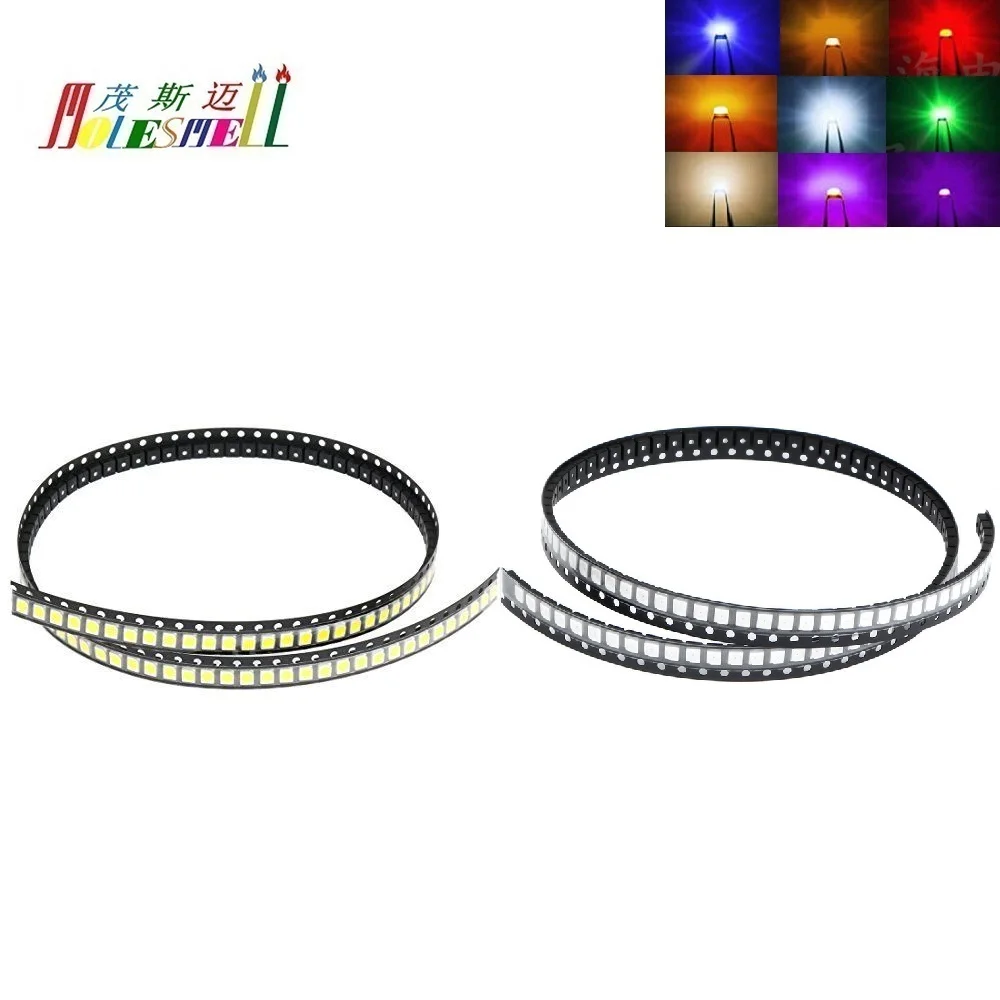 100 шт. разноцветные 1210/3528 SMD SMT Светодиодные красные желтые синие зеленые белые