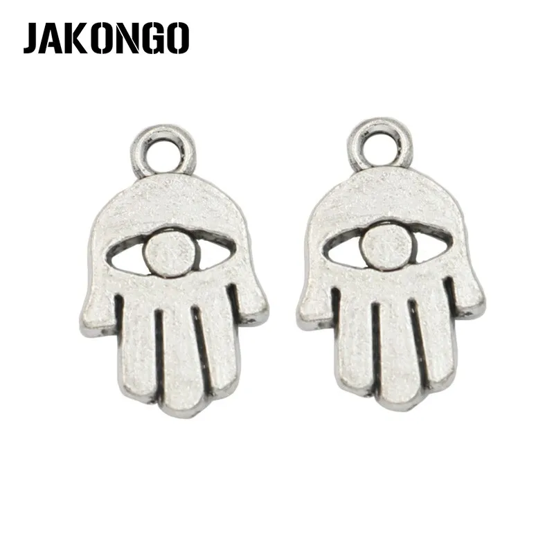 JAKONGO Antique Silver Plated Fatima Hand Hamsa Charm Pendants for Jewelry Accessories Making Bracelet DIY 18x12mm 20pcs/lot
JAKONGO Antique Silver Plated Fatima Hand Hamsa Charm Pendants for Jewelry Accessories Making Bracelet DIY 18x12mm 20pcs/lot
