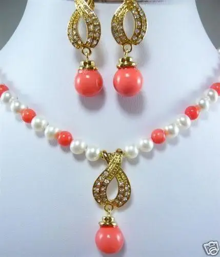 7-8MM White Akoya Cultured Pearl /Pink Coral Necklace Earring Set AAA^^^@^Noble style Natural Fine jewe FREE SHIPPING
7-8MM White Akoya Cultured Pearl /Pink Coral Necklace Earring Set AAA^^^@^Noble style Natural Fine jewe FREE SHIPPING
