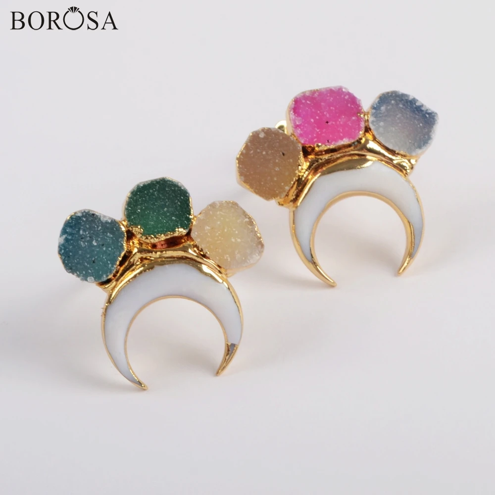 BOROSA 5 шт. новый богемный позолоченный гудок белый радуга кулон агаты друзы кольца ручной работы женские кольца подарки G1838
BOROSA 5 шт. новый богемный позолоченный гудок белый радуга кулон агаты друзы кольца ручной работы женские кольца подарки G1838