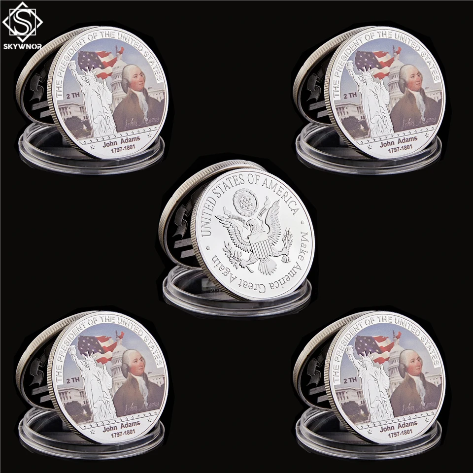 5PCS American Second President John Adams Silver Replica Collection Coin Home Decor
5PCS American Second President John Adams Silver Replica Collection Coin Home Decor