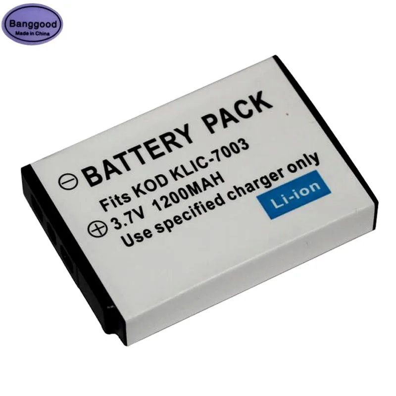 3.7V 1200mAh KLIC-7003 KLIC7003 KLIC 7003 Digital Camera Battery Pack for Kodak EasyShare V1003 V803 M380 M381 M420 MD81 Z950
3.7V 1200mAh KLIC-7003 KLIC7003 KLIC 7003 Digital Camera Battery Pack for Kodak EasyShare V1003 V803 M380 M381 M420 MD81 Z950