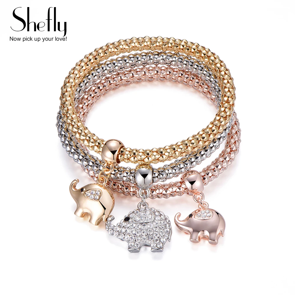 Cute Crystal Elephant Charm Bracelets for Women Adjustable Popcorn Chain 3pcs/set Luxury Silver Plated Mix Color Bracelet Bijoux
Cute Crystal Elephant Charm Bracelets for Women Adjustable Popcorn Chain 3pcs/set Luxury Silver Plated Mix Color Bracelet Bijoux